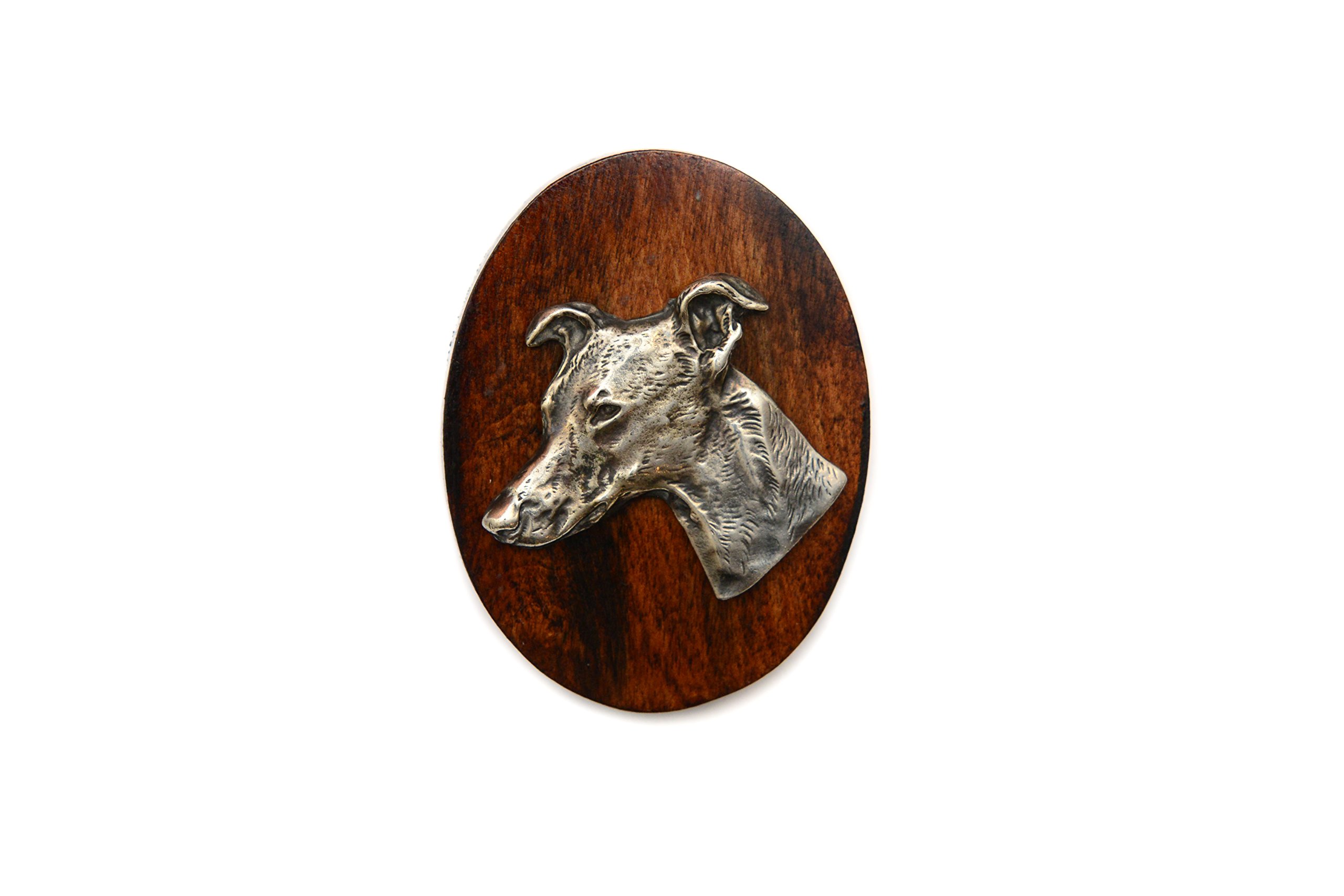 Art-Dog Dog Show Ring Clip Number Holder - Brooch with Clip Dog Show Exhibit Number Holder - Handmade Dog Show Accessory – Dog Tag Clip 7x5cm – Whippet — image 1