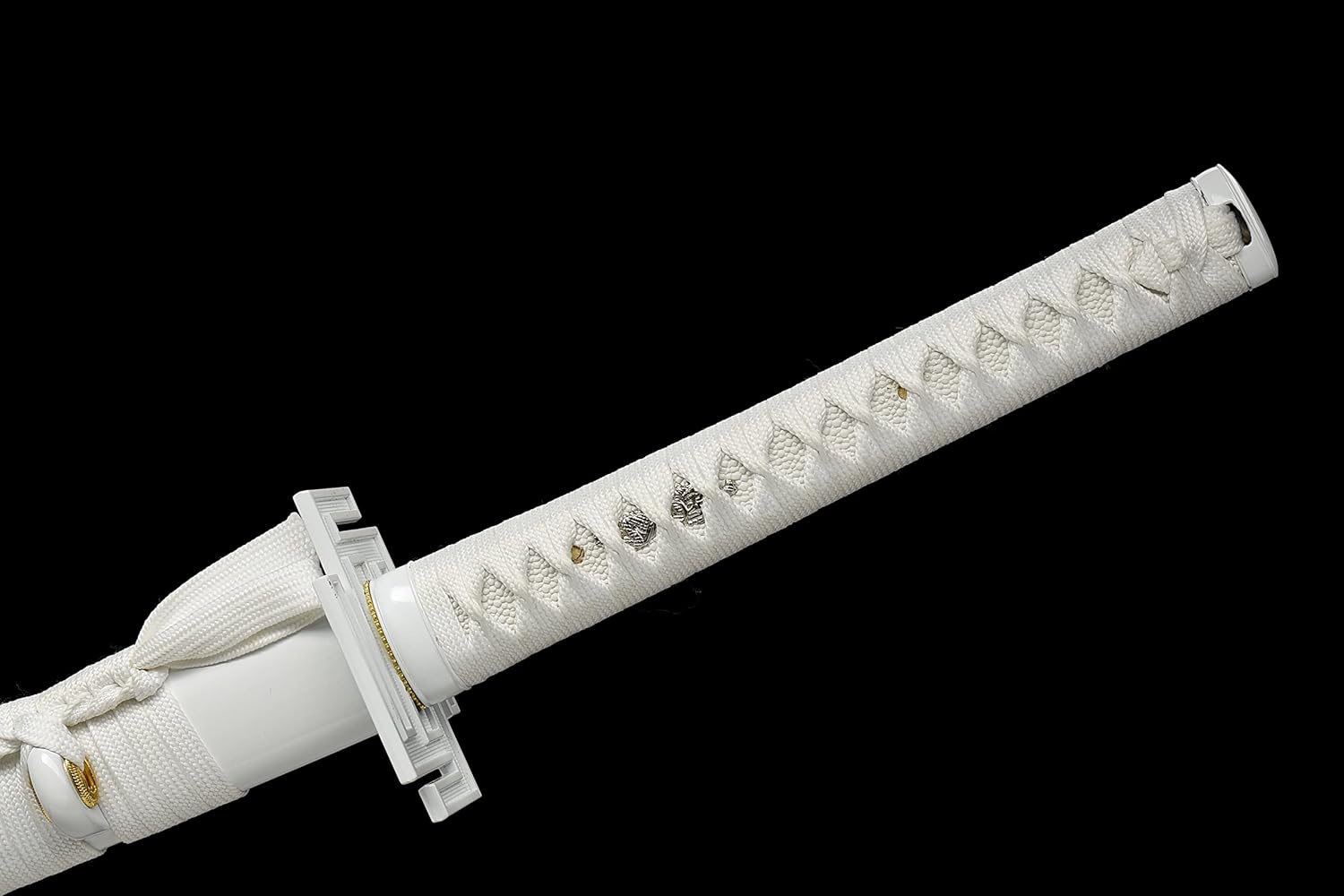 JIHPEN sword, Ichigo Kurosaki, Full Tang 41 inch Cosplay Handmade Katana Sword, 1060 high Carbon Steel Black and White, Very Sharp (White)