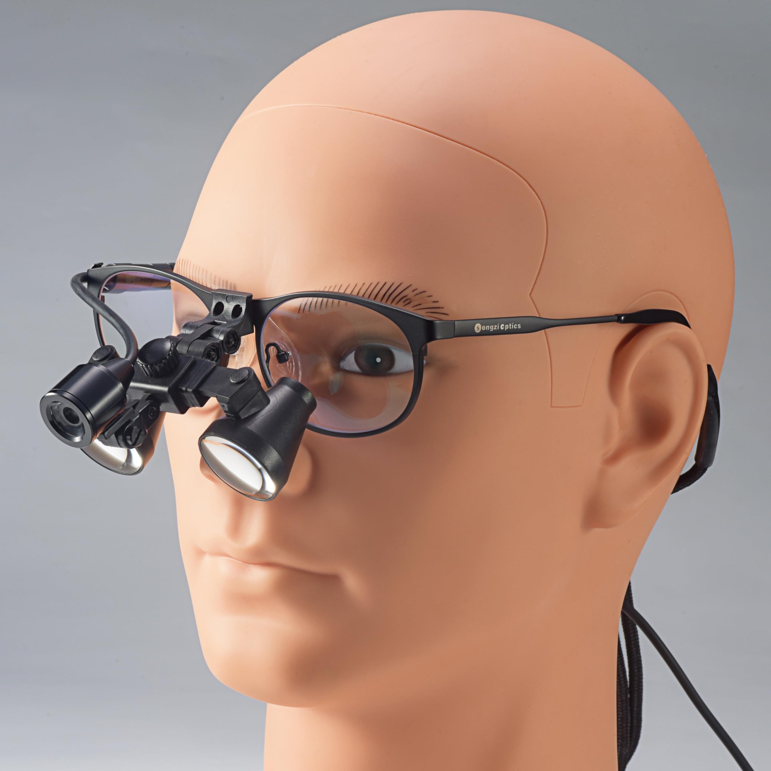 2.5X 3X 3.5X Optional Titanium Frame Binocular Dental Surgical Loupes with High Brightness Led Headlight (Working Distance :(360-460 mm) R, Magnification:2.5X)