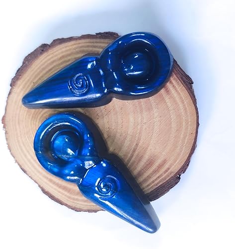 Miniatura 5 de Estatua de diosa de cristal de labradorita natural de 1.97 pulgadas tallada de piedra preciosa curativa tallada para decoración de Halloween, reiki,