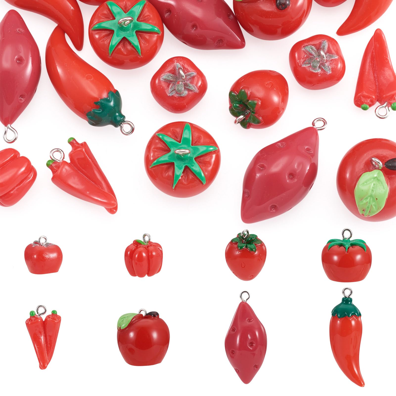 Breloques légumes résine pour personnaliser vos bijoux de pique-nique et accessoires d'été