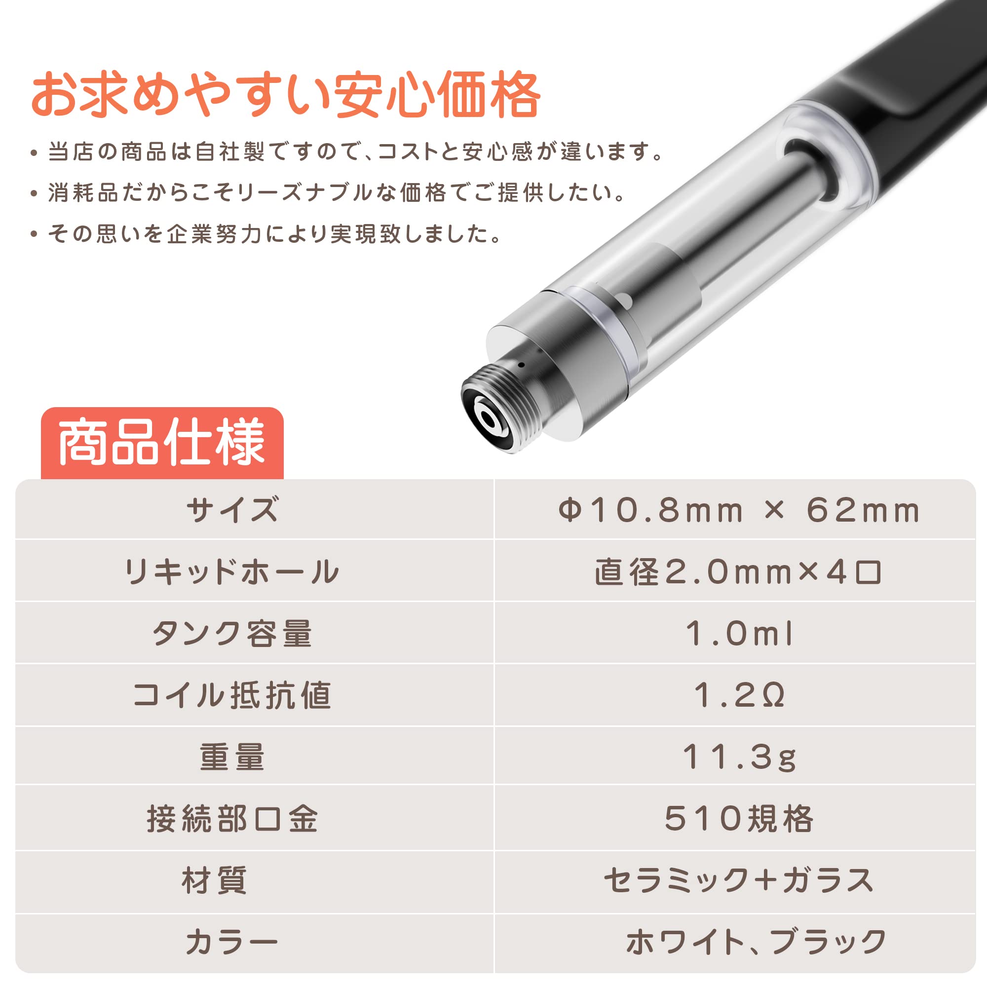 Amazon | GPIERR CBDアトマイザー5本セット 互換用アトマイザー 510