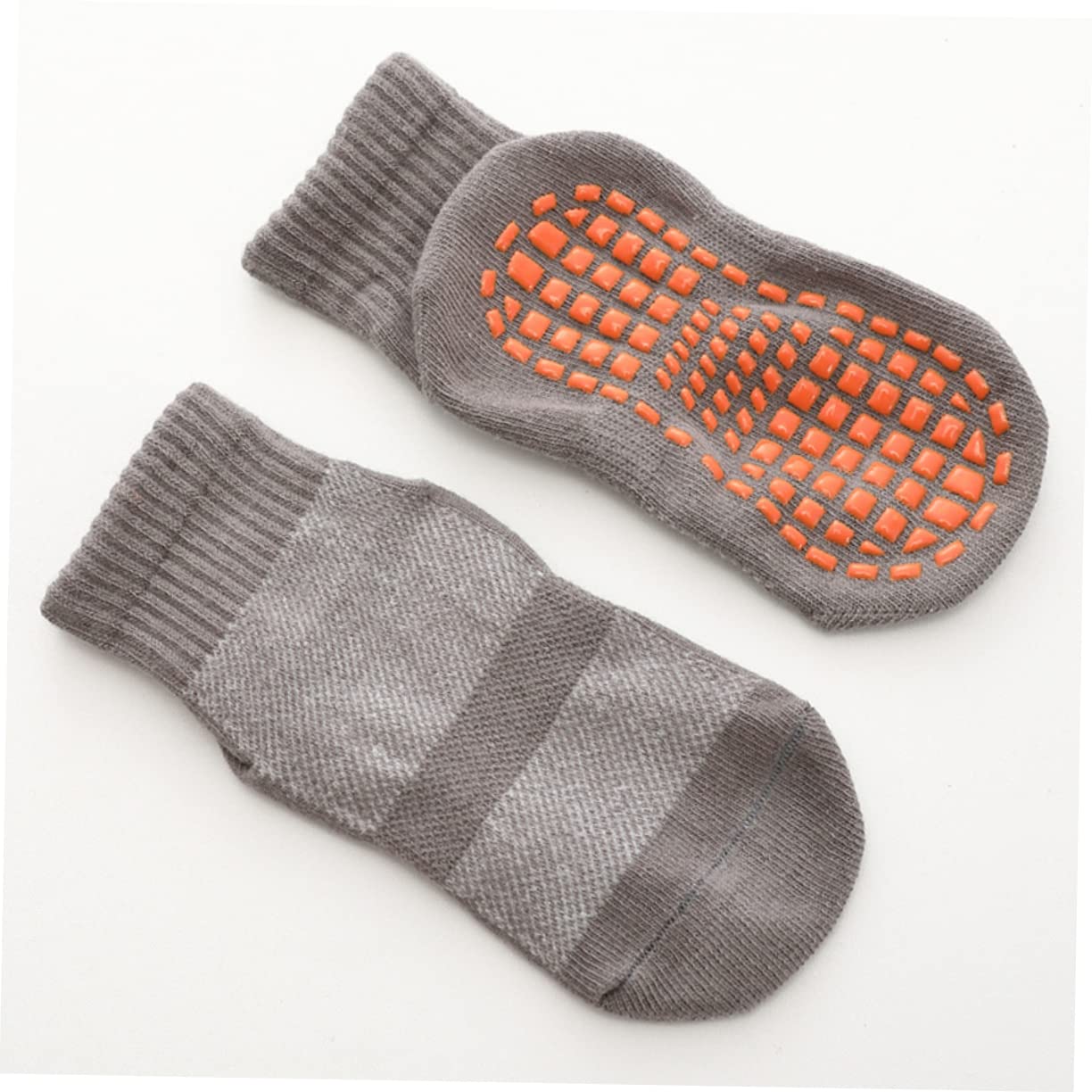 3 Pairs Non Slip Trampoline Socks for Practical Cotton Floor Socks for Size Grey Fits Ages 5 for Indoor Sports and Play