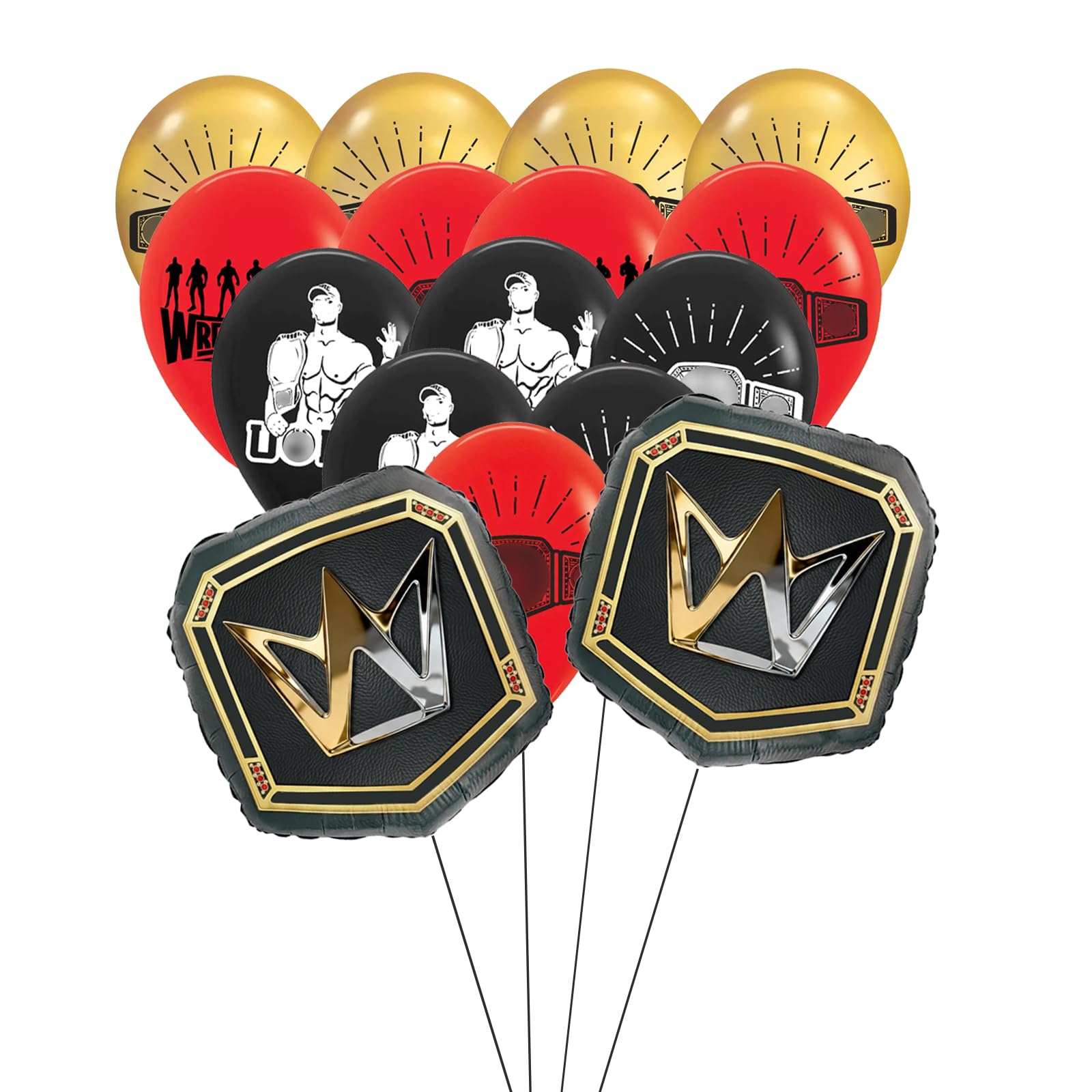Wrestling-Luftballons, Wrestling-Geburtstagsparty-Dekorationen, Wrestling-Boxen, Match-Party-Zubehör, Box-Themen-Gastgeschenke, Ballon (17 Stück)