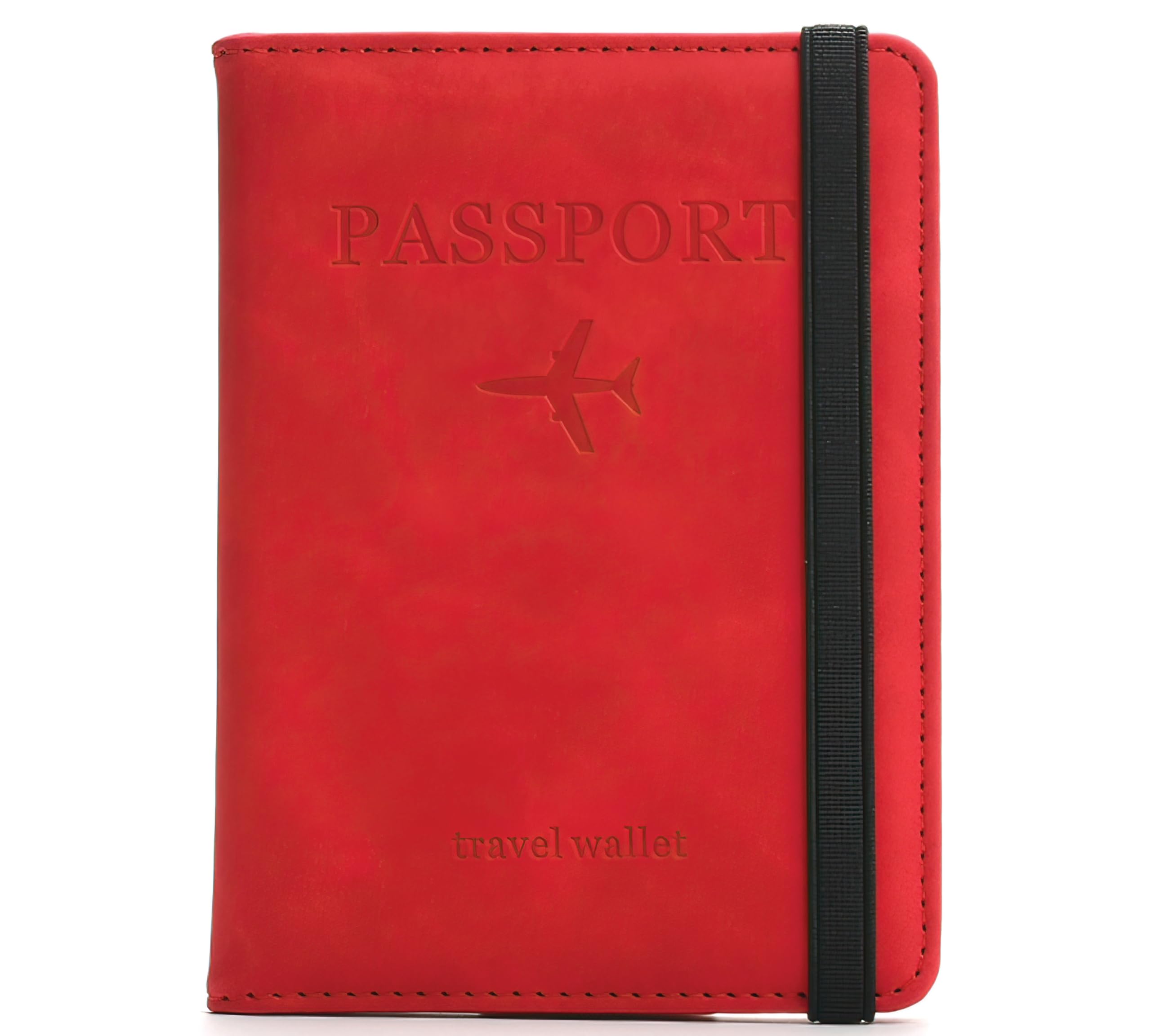 wellway Premium Red Passport Holder Travel Wallet – RFID Blocking Leather Passport Cover with Card Slots, SIM Card Pockets, Elastic Strap Closure & Secure Organizer for International Travel Documents-picture-39