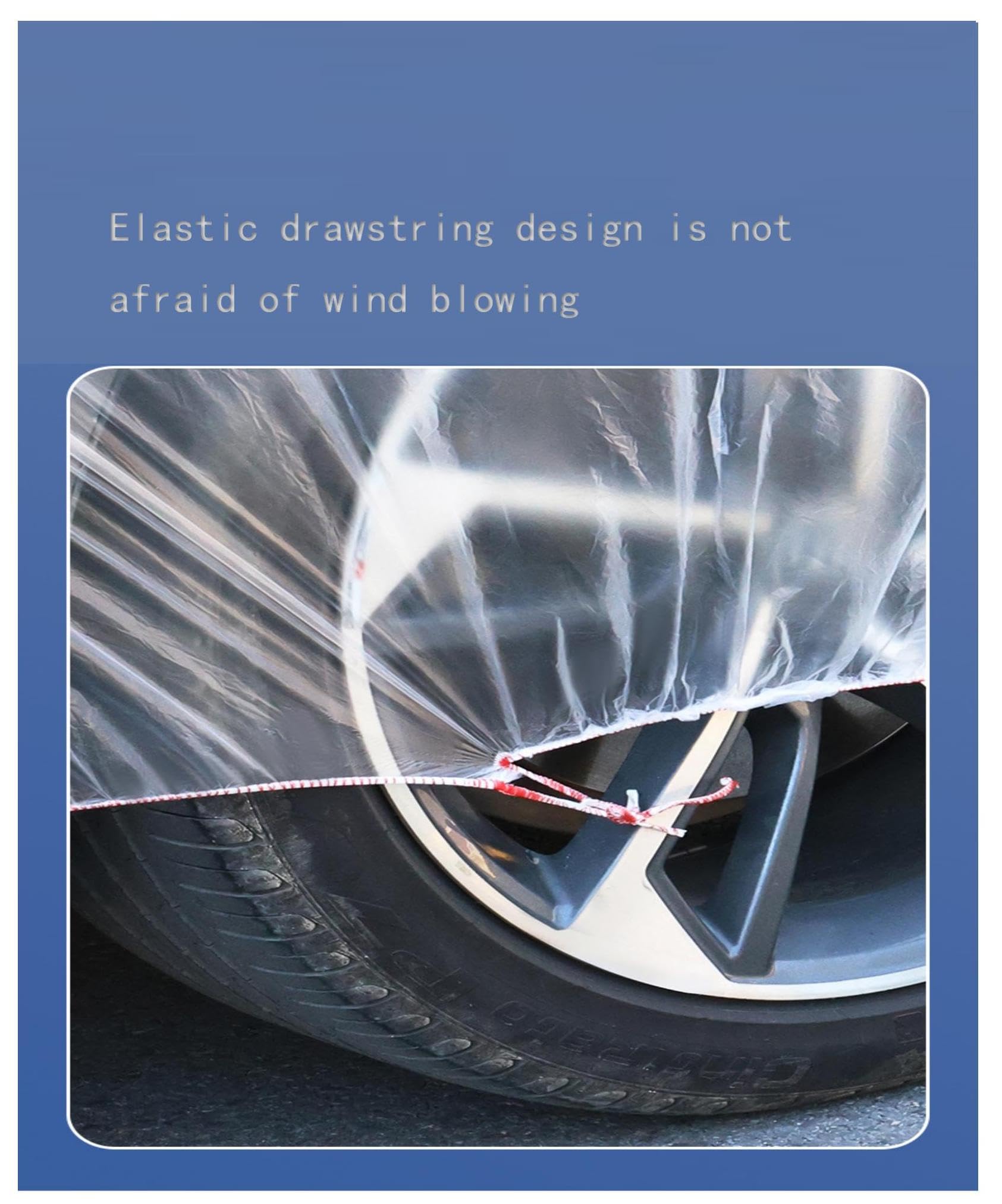 Disposable Car Covers Waterproof Dust Protection for Vehicles Fits Most Sedans SUVs L 12-23 ft - Transparent Plastic — view 5