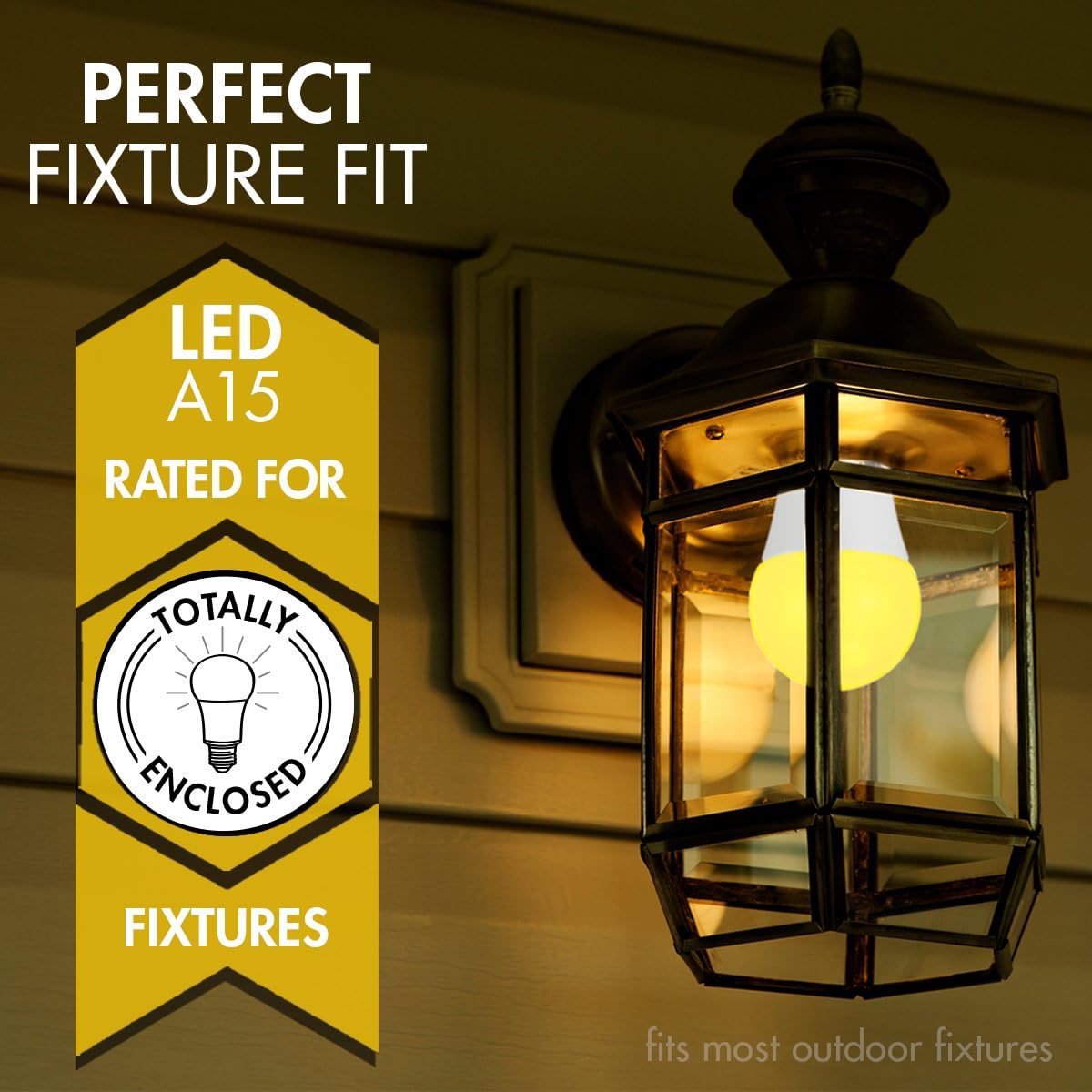 TCP 5W Equivalent LED Yellow Bug Light Bulbs, Non-Dimmable