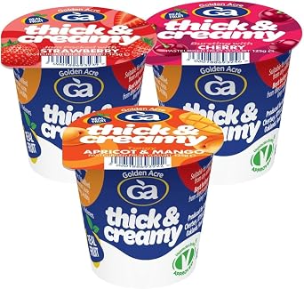 Golden Acre Assorted Long Life Thick & Creamy Yogurt 125g   Case of 20