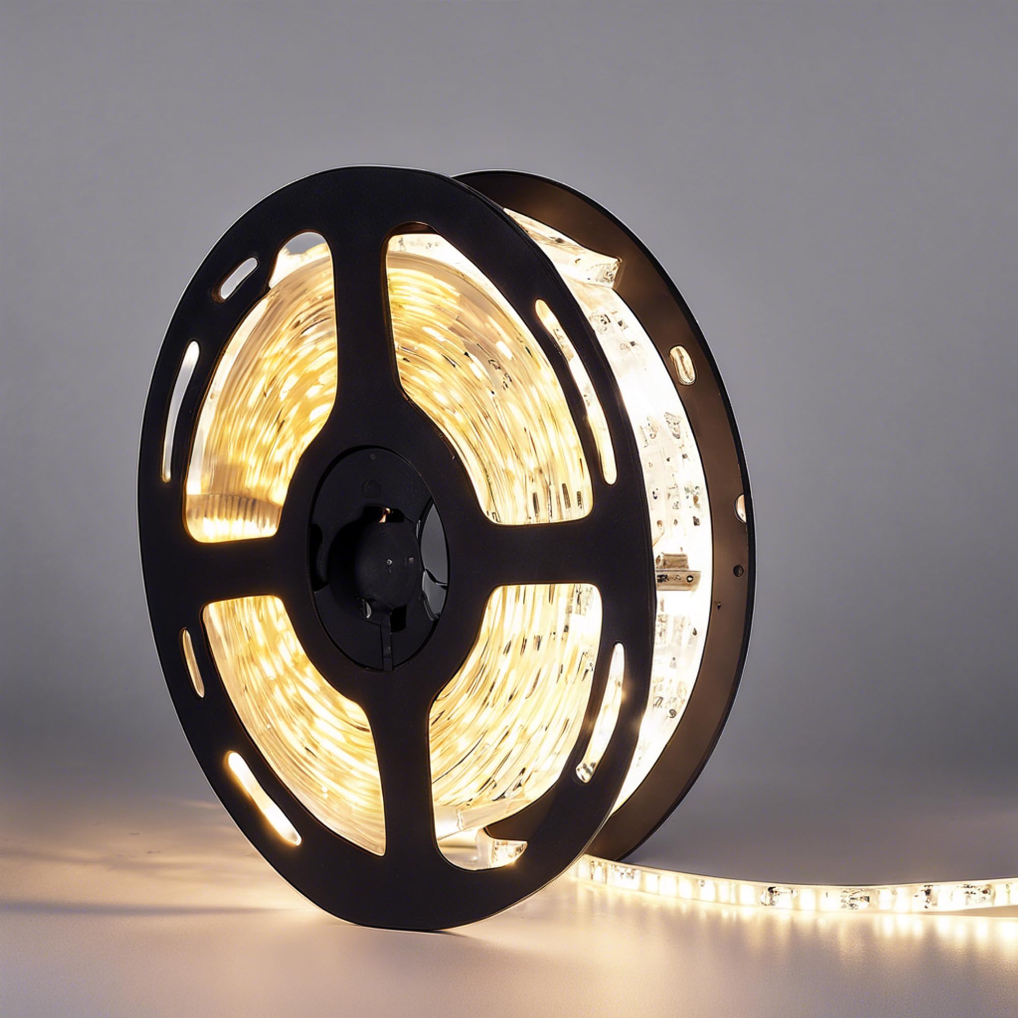 kalb | LED Streifen 5m Rolle 12V DC 5W/m selbstklebend flexibel für indirekte Beleuchtung 120 LED/m 8mm Breite energieeffizientes Lichtband für DIY Projekte und Möbelbeleuchtung (3000K warmweiß)