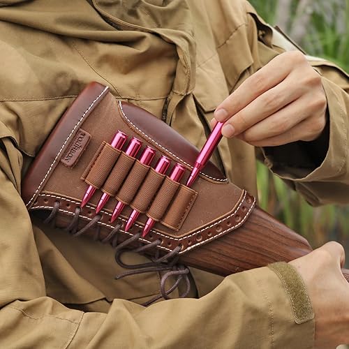 Miniatura 6 de TOURBON Almohadilla reductora de retroceso de cuero de lona, cubierta de extensión de culata con soporte para carcasa de rifle