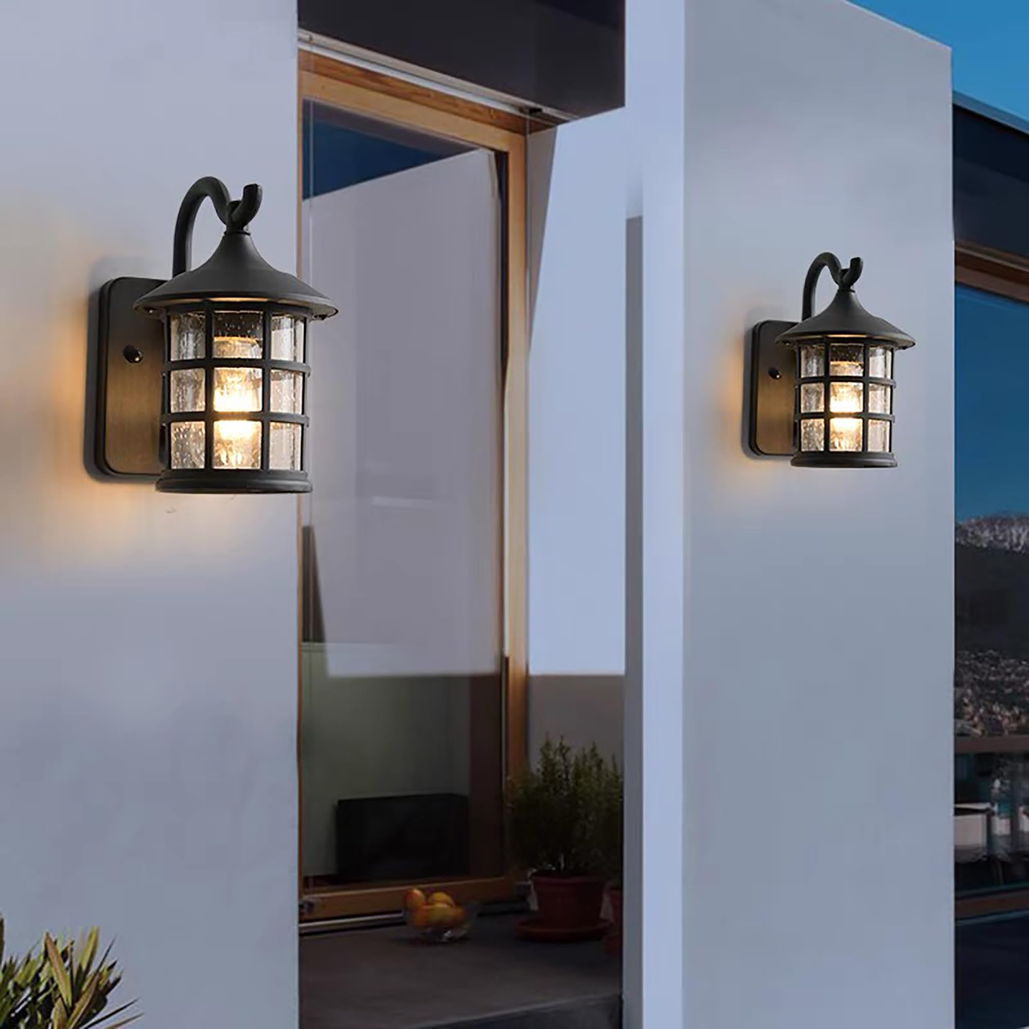 Wandleuchte Aussen Wandlampe Vintage, Laterne Garten Lampen, Wasserdichte Lampe, Aus Aluminium Und Glas Aussenlampe, E27 Außenlampe, FüR TüR, Haus, Balkon, Garage, Flur, Terrasse