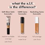 E.l.f. Glam doux Satin concealer, moyenne couverture pour les blemishes & Under-Eye, Résistant à la créase, Long Lasting, Vegan & Sans cruauté, 12 Juste chaud