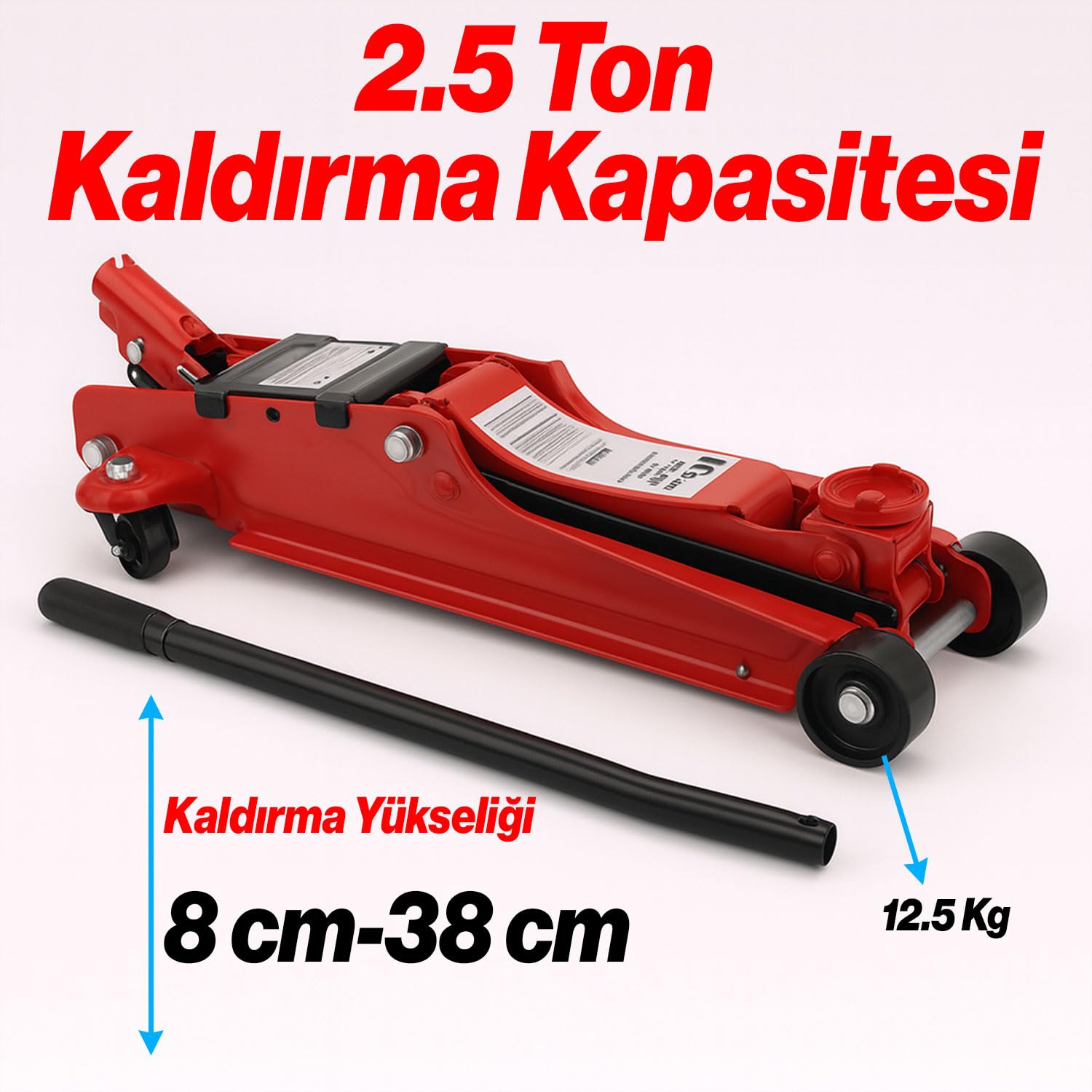 Arabalı Kriko 2.5 Ton Alçak Şase Profil Oto Araç Araba Kaldırma Sabitleme Kollu Vinç Kirko