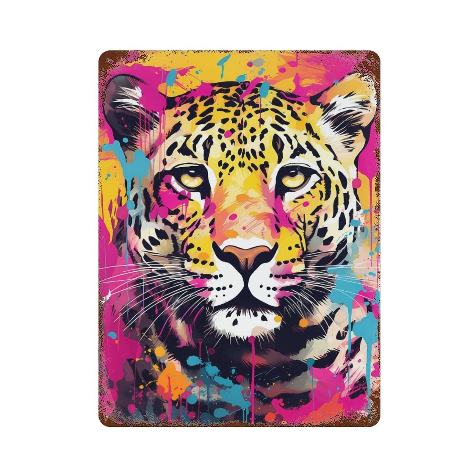 Handsome Jaguar Pop Art Decorative Tin Sign 15.7"x11.8", for Bistro, Counter And Cafe Decor, Retro Wall Decor