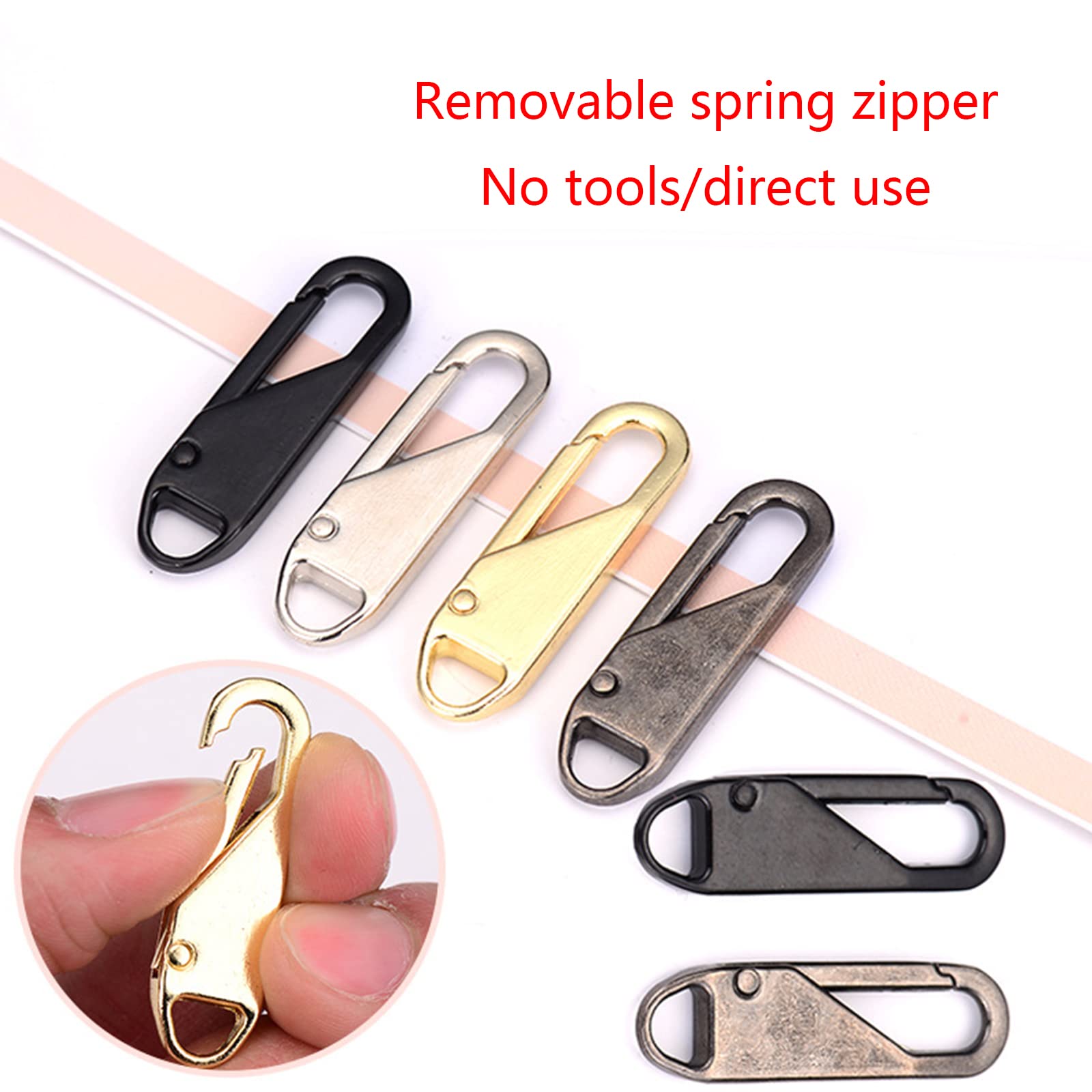 Reparador de Cremalleras metálicas: Tirador instantáneo de Repuesto para Equipaje, Chaquetas, Mochilas, Ropa, Costura y Manualidades.
