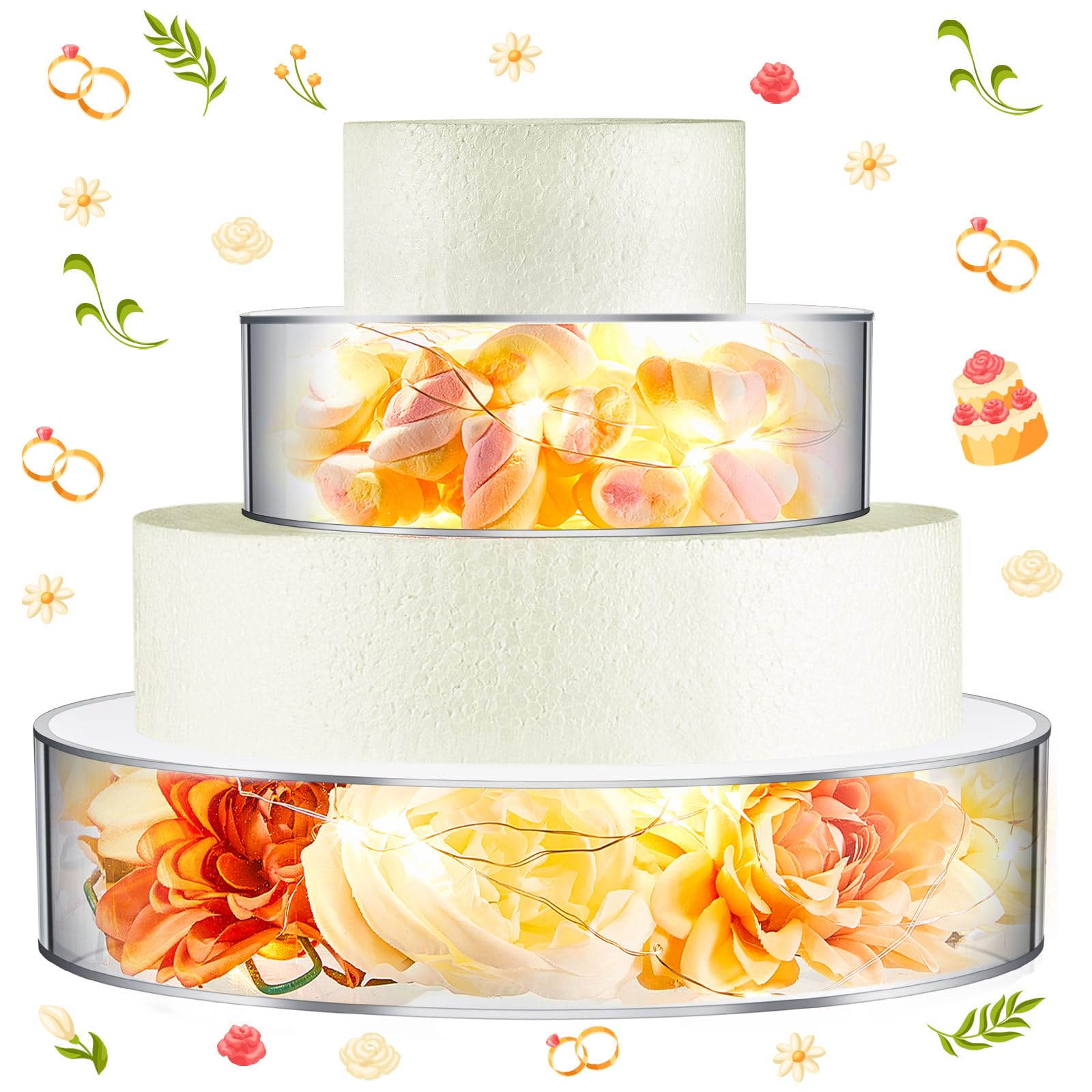 Présentoir à gâteaux en acrylique pour anniversaires et buffets de mariage créatifs