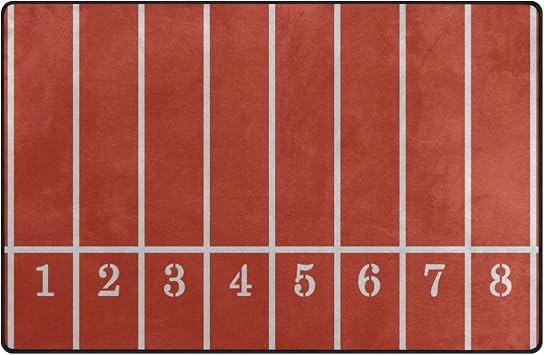 Running Track Field Sport Paattern Area Rug Rugs Non-Slip Indoor Outdoor Floor Mat Doormats for Home Decor 18x30Inch, jinting01
