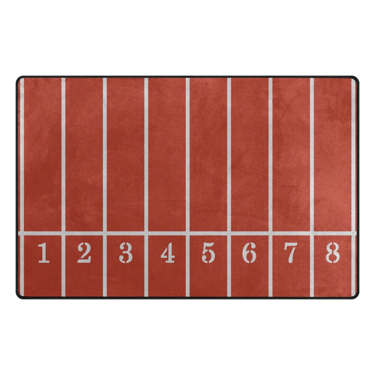 Running Track Field Sport Paattern Area Rug Rugs Non-Slip Indoor Outdoor Floor Mat Doormats for Home Decor 18x30Inch
