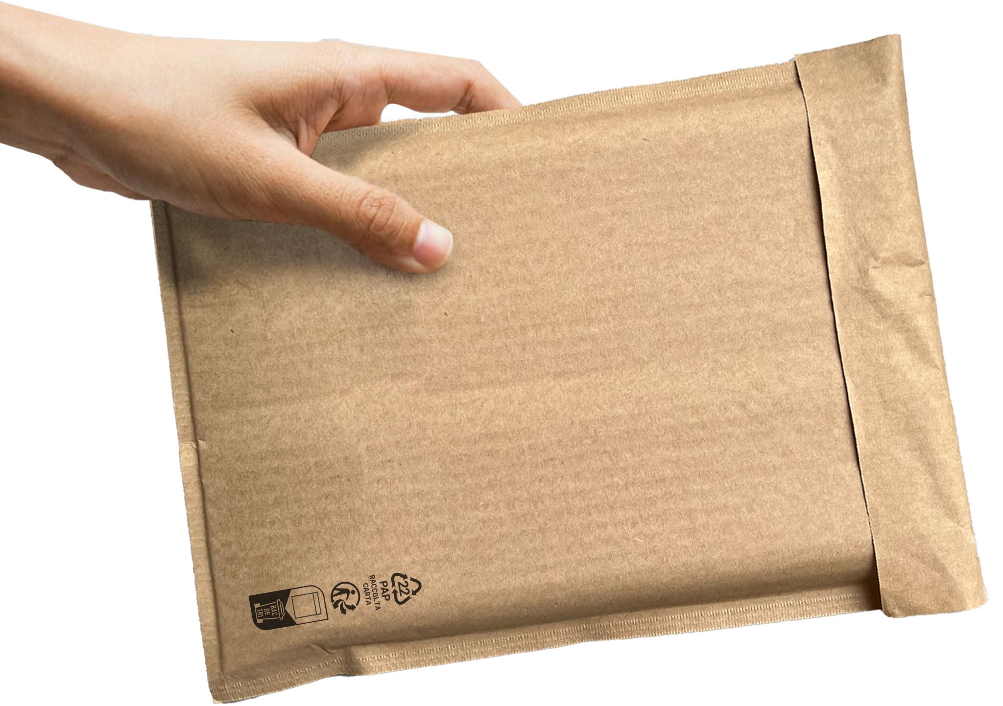 Carte Dozio - Buste imbottite Wavebag ecologiche in carta per spedizioni - only paper - massima sicurezza - Formato interno 350x470 mm - 100 pezzi in ogni confezione