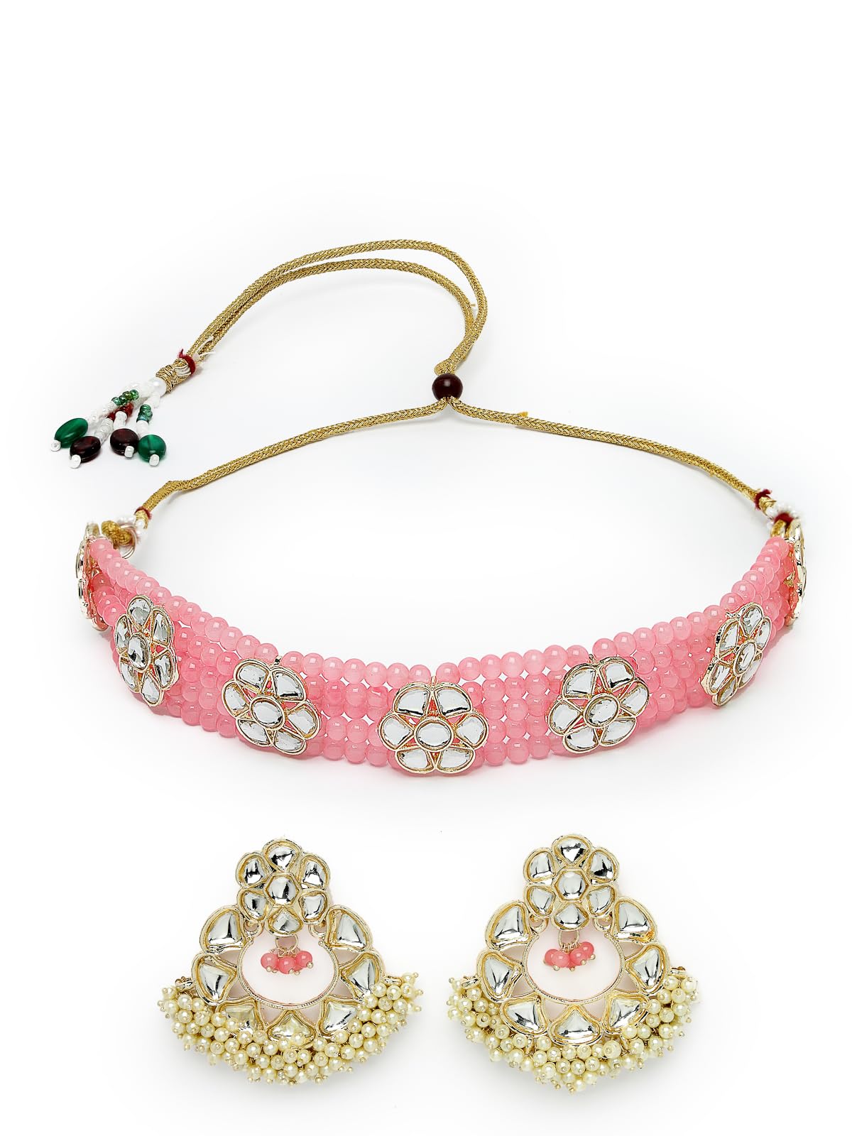 Studio Sukkhi Decorative Kundan Studded Multistrand Pink Choker Necklace Set With Dangler Earrings | Jewellery Set For Women And Girls (NS105832) (B0CPLZ7ZC4) Amazon Price History, Amazon Price Tracker