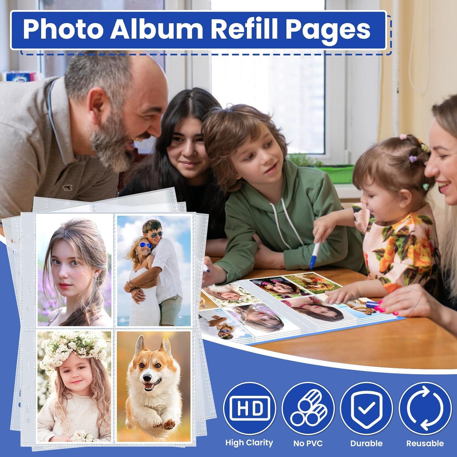100 Pack Tasche A4 Foto Maniche,Raccoglitore Carte,4 Scomparti,Porta Cartoline A4,Buste Trasparenti Cartoline Inserimento,per La Protezione di Foto,Documenti,Cartoline(10,8 x 15,2 cm)