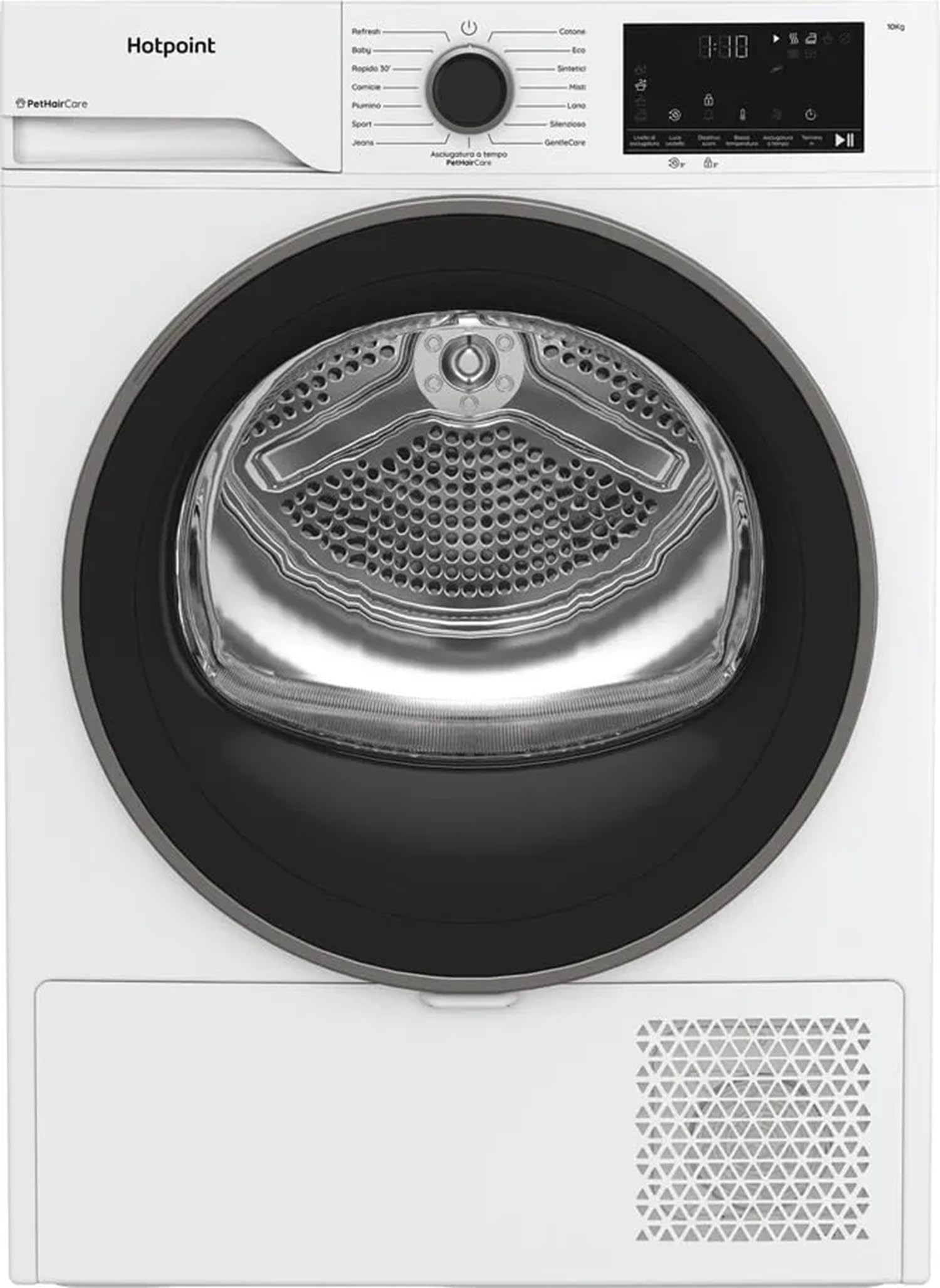 HPT 104D BS IT - Asciugatrice 10 Kg con Pompa di Calore, Libera Installazione, Classe Energetica C