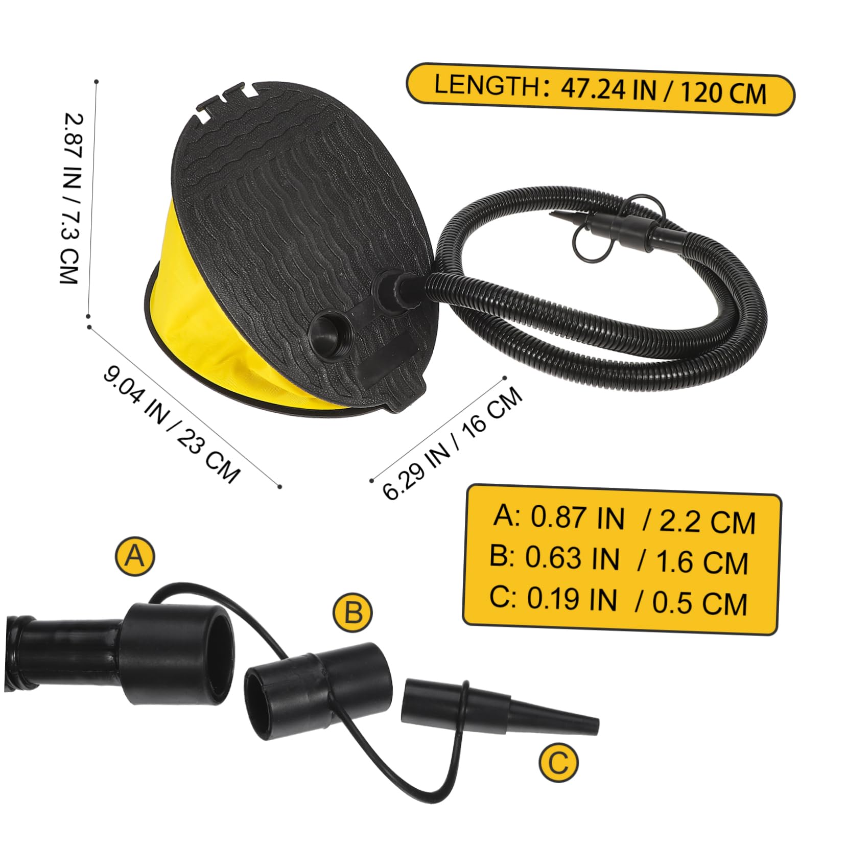 MAGICLULU 2 Stück Blasebalg Fußpumpe mit Adaptern Tragbare Luftpumpe für Camping Luftbett Yoga Ball Aufblasbare Matratzen und Kissen Schnelles Aufpumpen und Ablassen ohne Strom