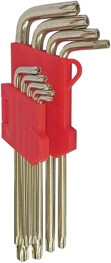 Inditrust LONG Torx/Star Allen Key Set of 9pcs with Hole from T10 to T50