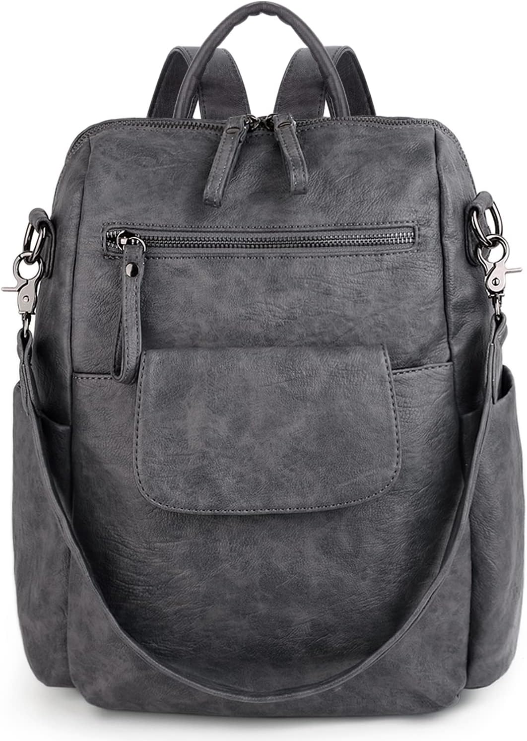 UTO Women Backpack Purse 3 ways PU Washed Leather Ladies Rucksack Shoulder Bag