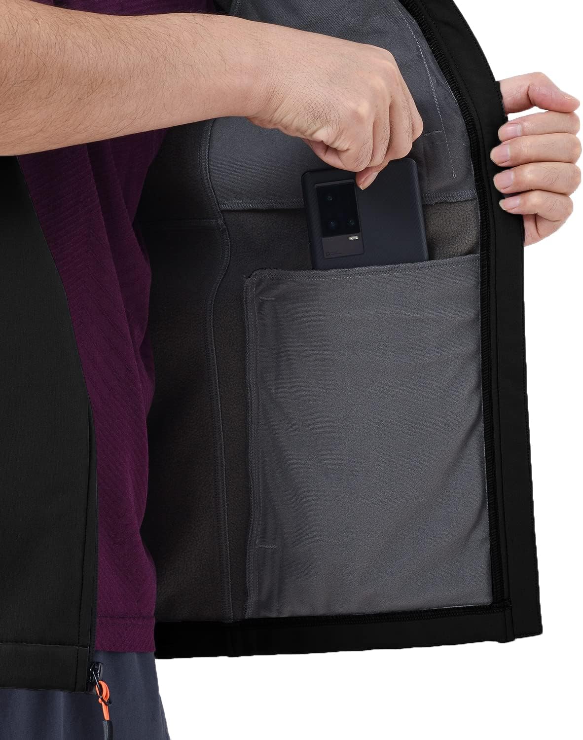 MoFiz Men's Vest Outerwear,Vest for men,Full Zip Fleece Lined Light Softshell Windproof Sleeveless Jacket for Hiking Golf - Image 2