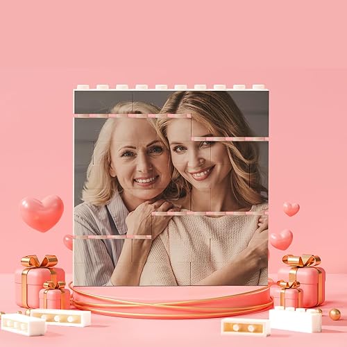 Smile lab Ladrillo de construcción personalizado, rompecabezas de bloques de fotos personalizados, imagen en forma cuadrada, regalos personalizados