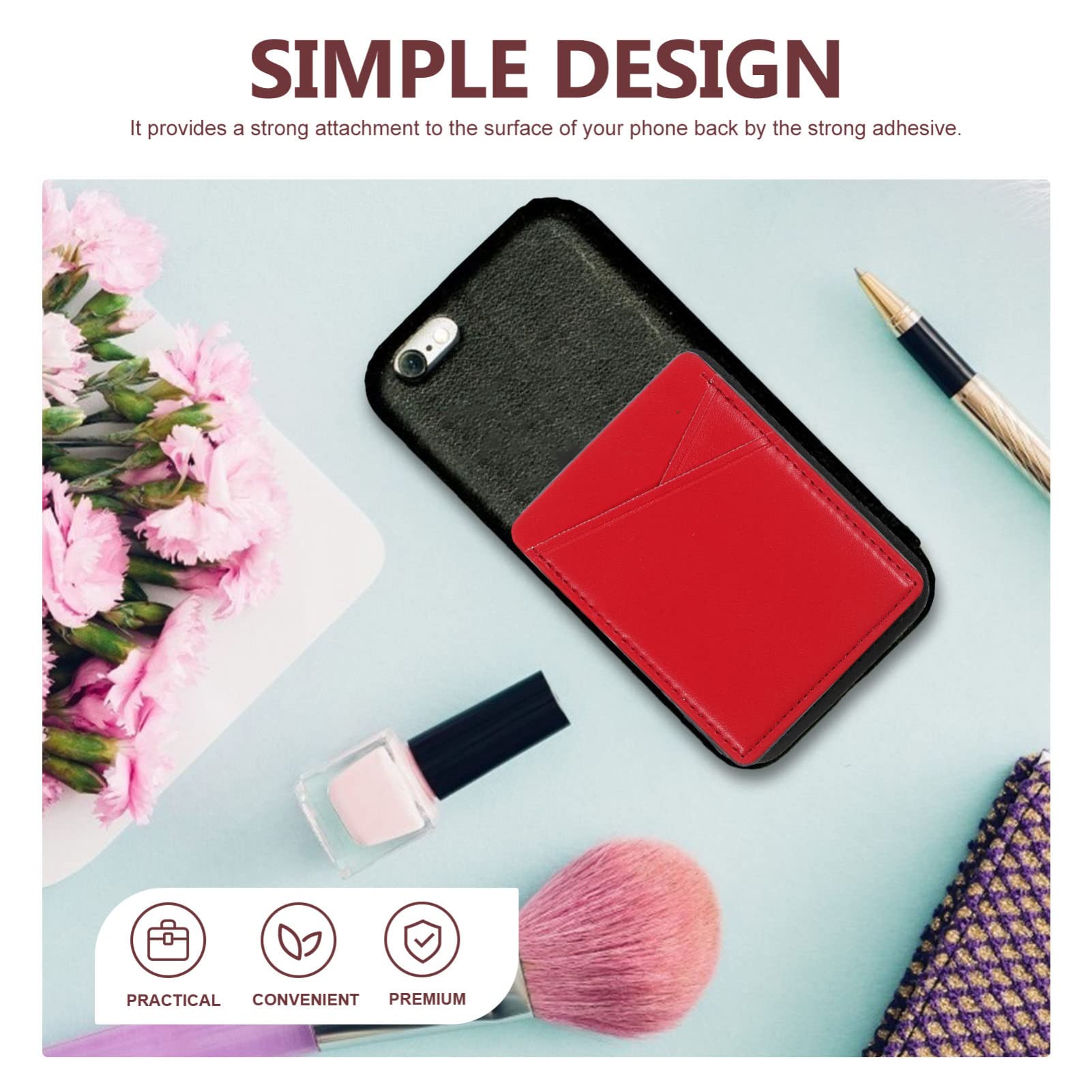 Artibetter 10pezzi Supporto Per Smartphone Pu Porta Tessere Adesivo Per Cellulare Design Ultra Sottile e Antiscivolo Per Carte Di Identità e Credito