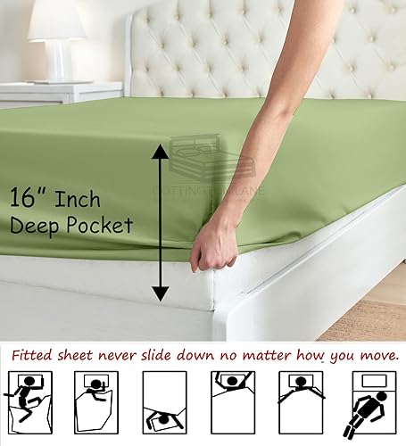 Miniatura 5 de Base de cama ajustable sábanas semidivididas, juego de sábanas flexibles de cabeza dividida, 4 piezas, sábanas 100% algodón, bolsillo profundo de