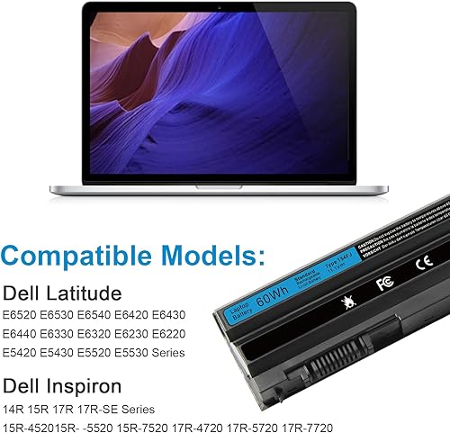 Miniatura 5 de Fancy de comprar batería para computadora portátil para Dell Latitude E6420E6430E6520E6530E5420E5520E5430E55302P2MJ T54FJ 1213253121165M5Y0X PRV1Y