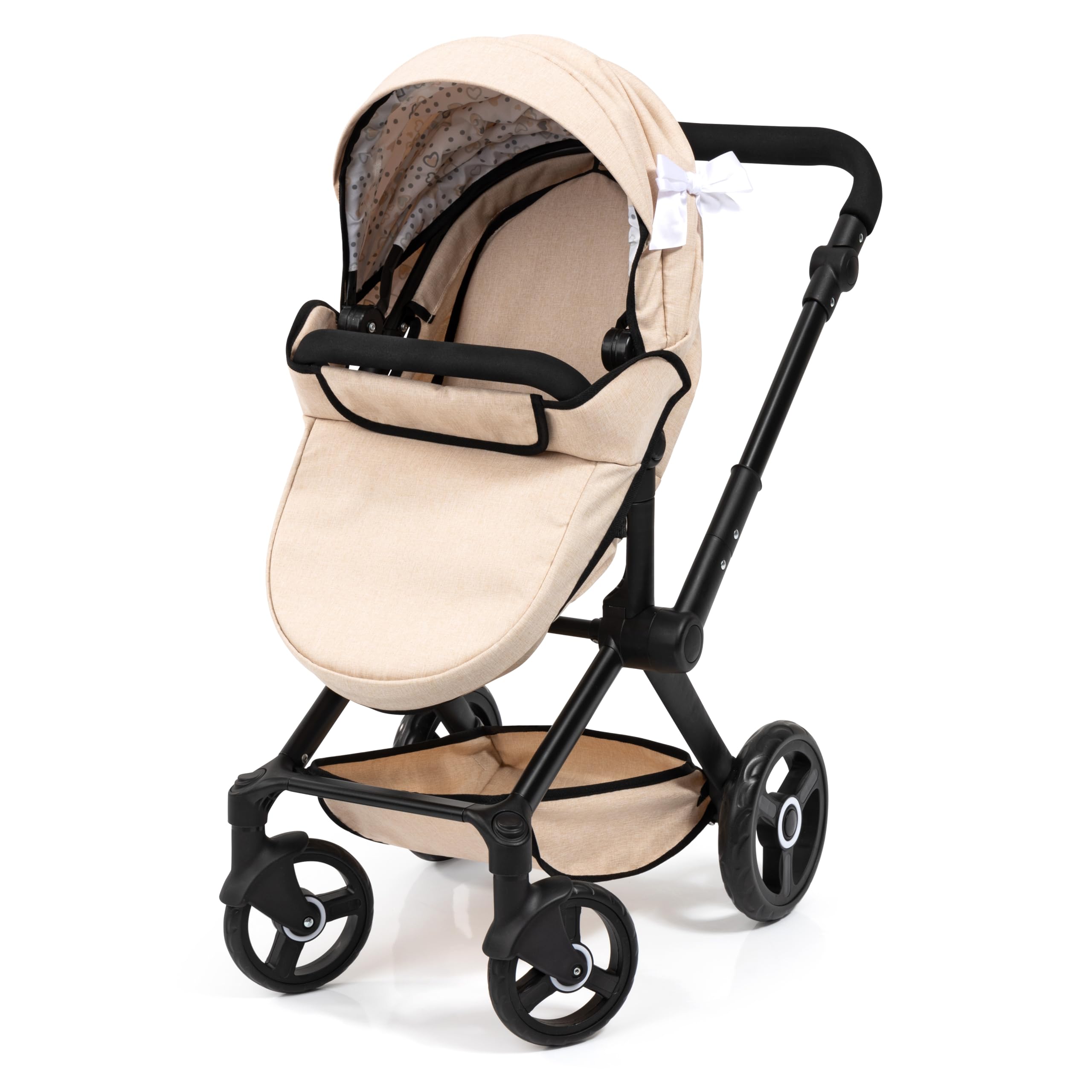 Bayer Design 17075AA Carrozzina per bambole Xeo con borsa, regolabile in altezza, maniglione girevole, trasformabile, ruote anteriori mobili, cestino integrato - 3