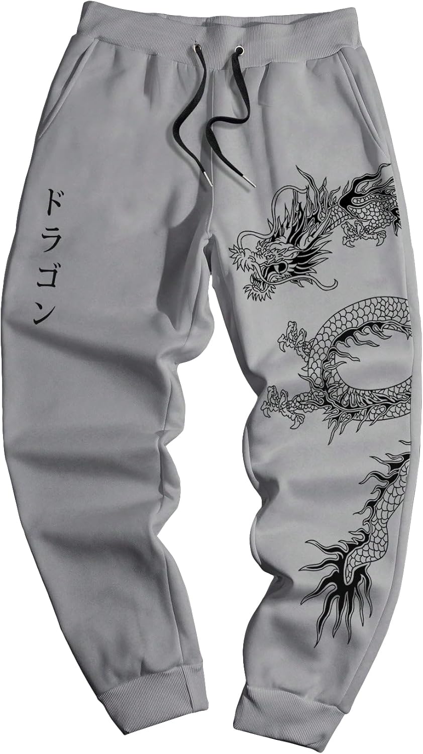 COZYEASE Men's Plaid Letter Print Sweatpants Drawstring Waist Tie Front Jogger Pants with Pocket