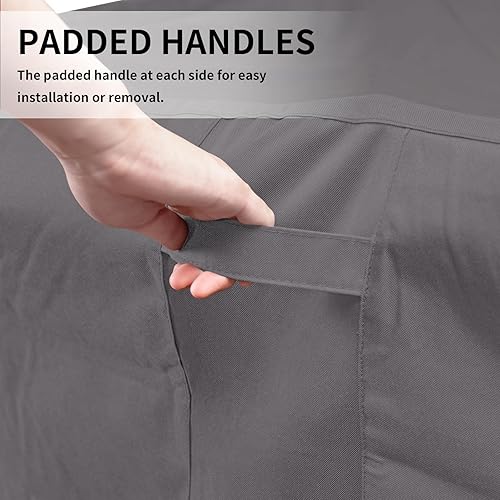 Miniatura 64 de Easy-Going Funda resistente 600D para muebles de patio, juego de mesa y silla rectangular para exteriores, funda impermeable para muebles Negro