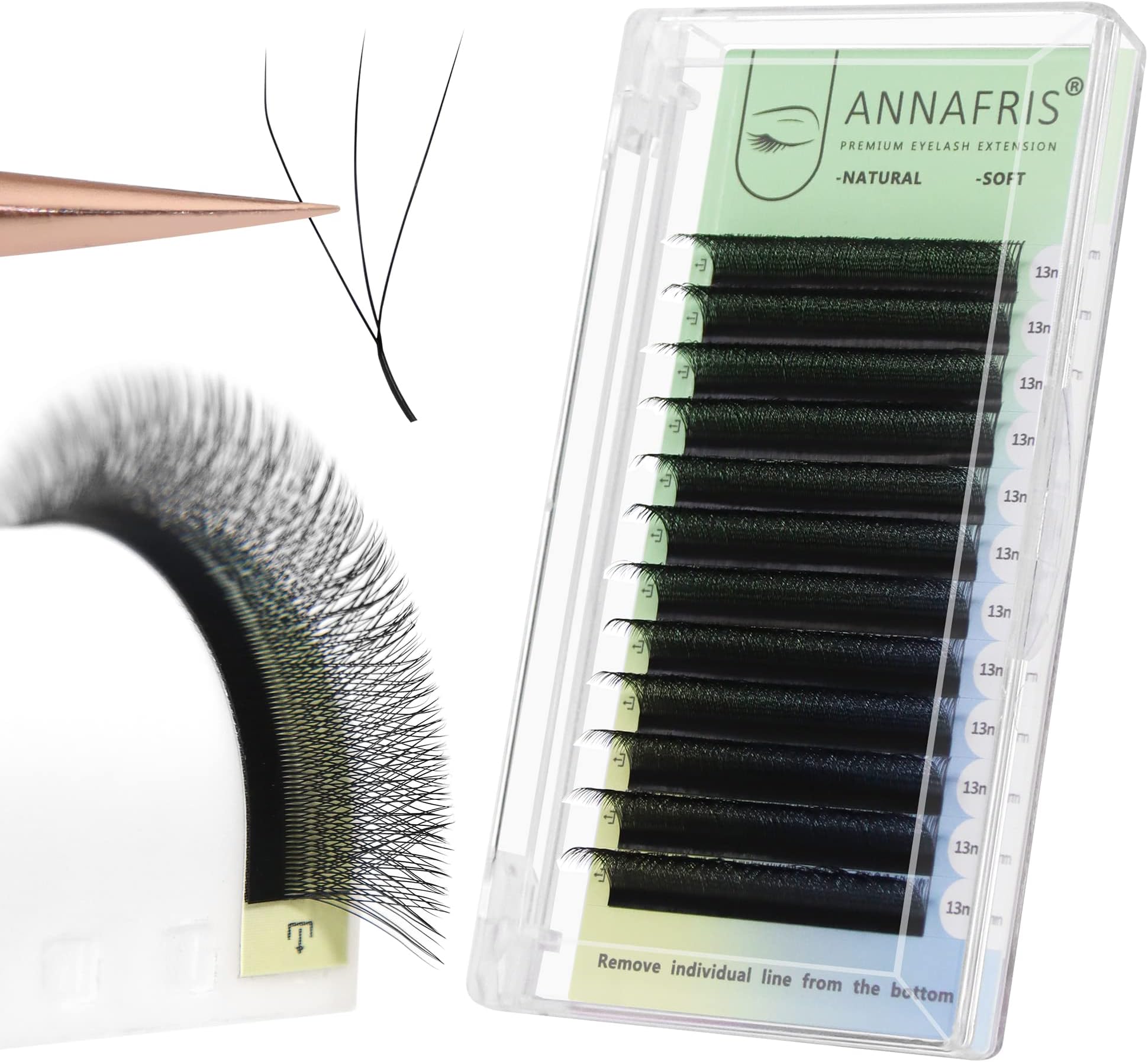 ANNAFRIS 3D Premade Fan W Shape Clover Eyelash Extensions 0.07 C Curl 10mm Volume Self Fanning W Lash Extension Natural Soft Faux Mink False Lashes Makeup Supplies (10mm, 0.07-C Curl)