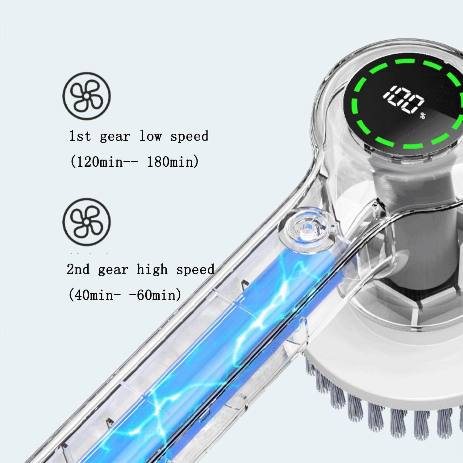 Fregadora Giratoria Eléctrica, Cepillo De Limpieza Inalámbrico De Mano Con 7 Cabezales De Cepillo Reemplazables, 2 Velocidades Ajustables, Limpiador De Ducha Impermeable For Baño, Cocina, Piso, Bañera
