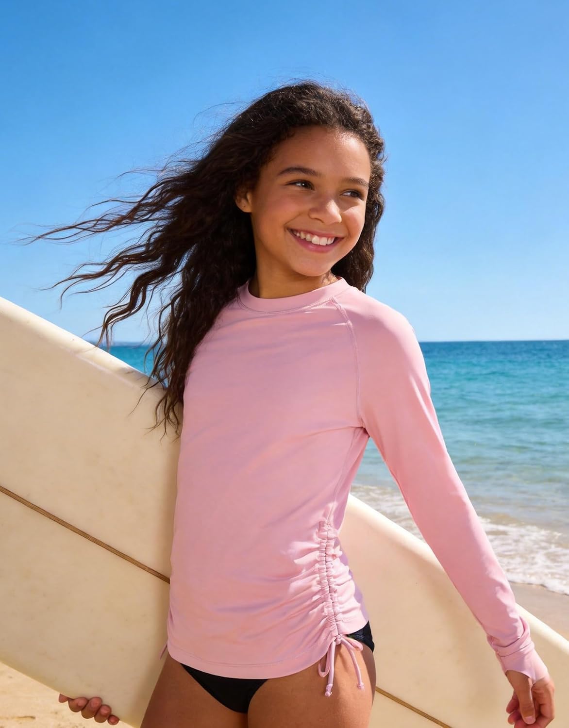 beautyin Rash Guard for Girls Long Sleeve Swim Shirt UPF 50+ Sun Protection Teen Girls Swimsuit Athletic Shirts 7-16Y