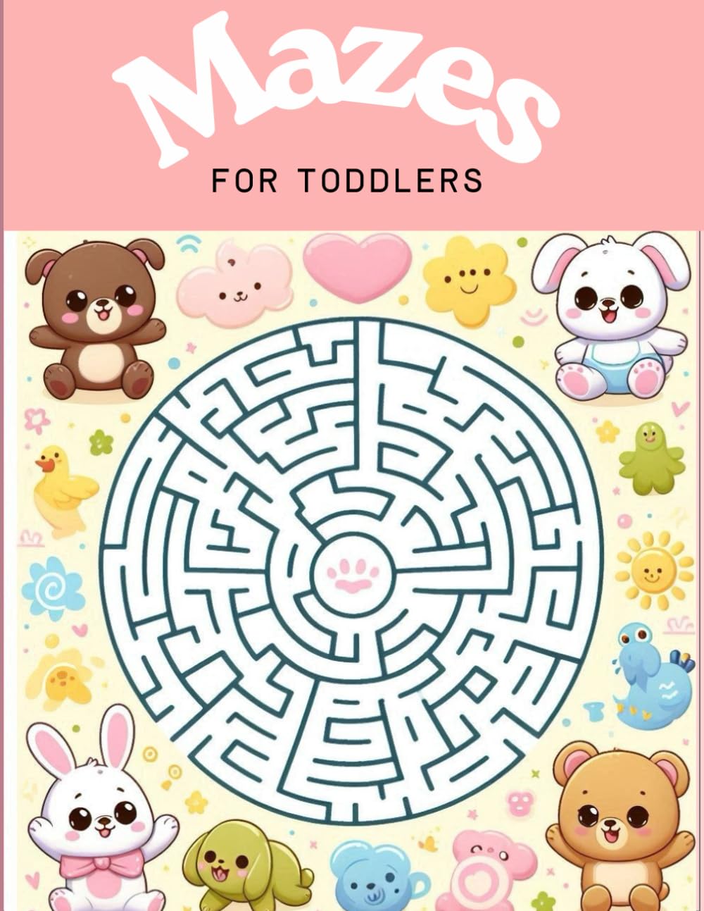 Maze for Toddlers (Ages 2–6): A fun and simple maze book for toddlers ages 2–6! Big, easy mazes with cute designs help build focus, hand-eye coordination, and confidence while kids learn through play.