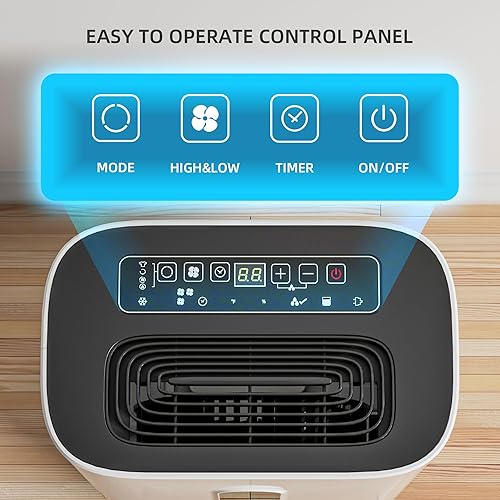 Miniatura 2 de Deshumidificador de 5,000 pies cuadrados de 75 pintas para sótanos y hogar, con manguera de drenaje, tanque de agua de 1.7 galones. Control