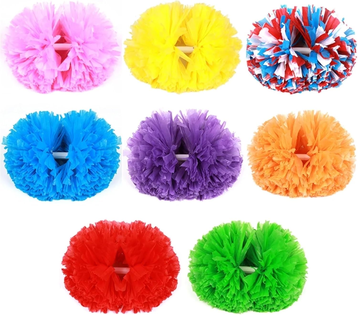 Dance Cheerleading Pompoms, Cheerleading Pom Poms 2 Pcs Multicolor 32cm Diameter