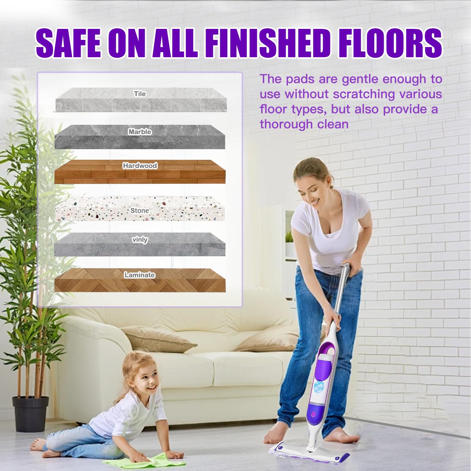 20 Count Power Mop Pads Refills for Swiffer PowerMop Multi-Surface Mopping Pad Disposable Replacement Mop Refill Pads Compatible with Swiffer PowerMop,Safe on All Finished Floors