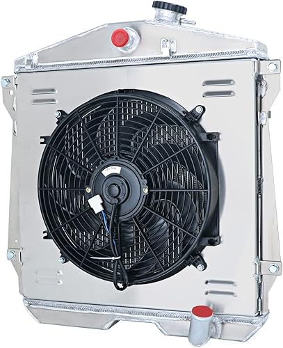 Miniatura 3 de KUUHLERSAT Radiador para Chevy Fleetline Fleetmaster Stylemaster 1943-1948 Car Sedan Coupe 3.5L L6, 4 filas de radiador de aluminio +