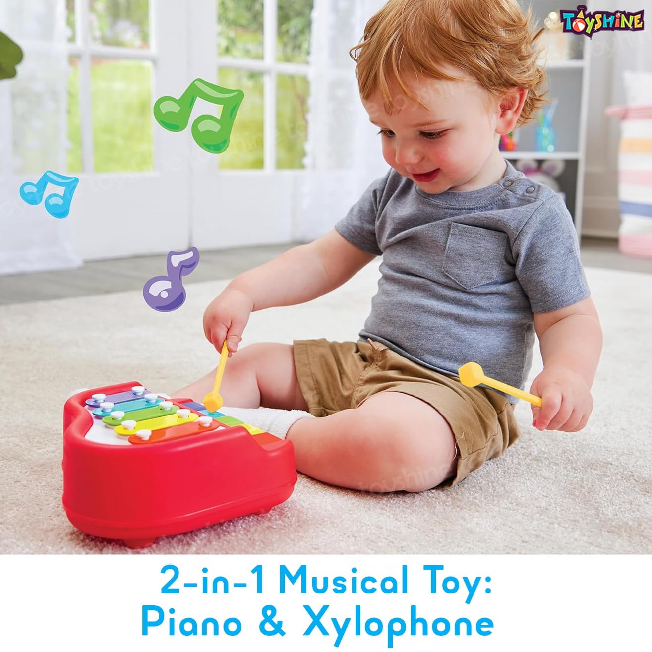 Toyshine Musical Xylophone and Mini Piano, Non Toxic, Non-Battery, Assorted Color - Image 2 thumbnail