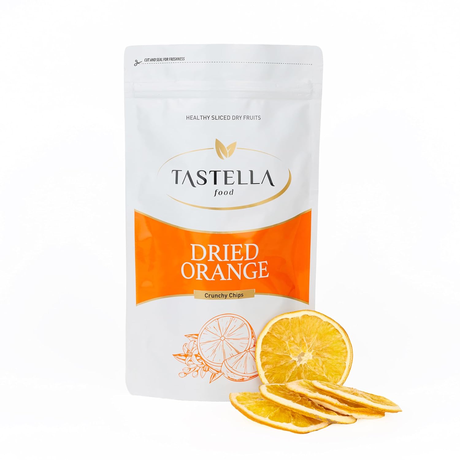 TASTELLA Dried Orange Slices for Cocktails - 100% Natural Dehydrated Fruit Garnishes, 3oz (20+ Slices), Additive-Free