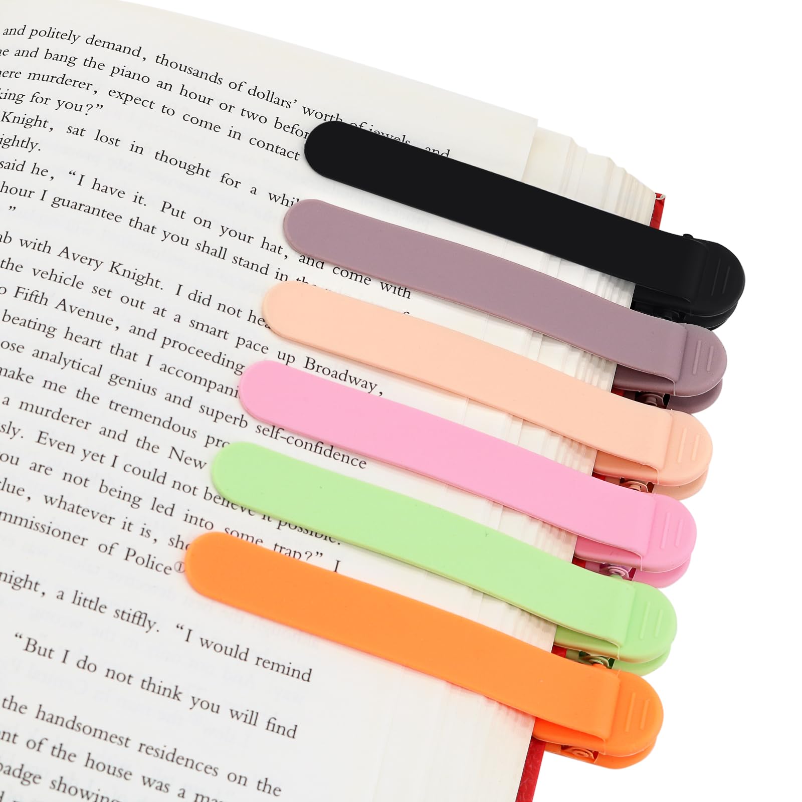 SMUK 6pcs Automatic Bookmark, Smart Silicone Bookmarkers for Reading Women, Men, Kids, Book Lovers, Cute Unique Book Marks Reading Accessories Gifts for Reading Lovers