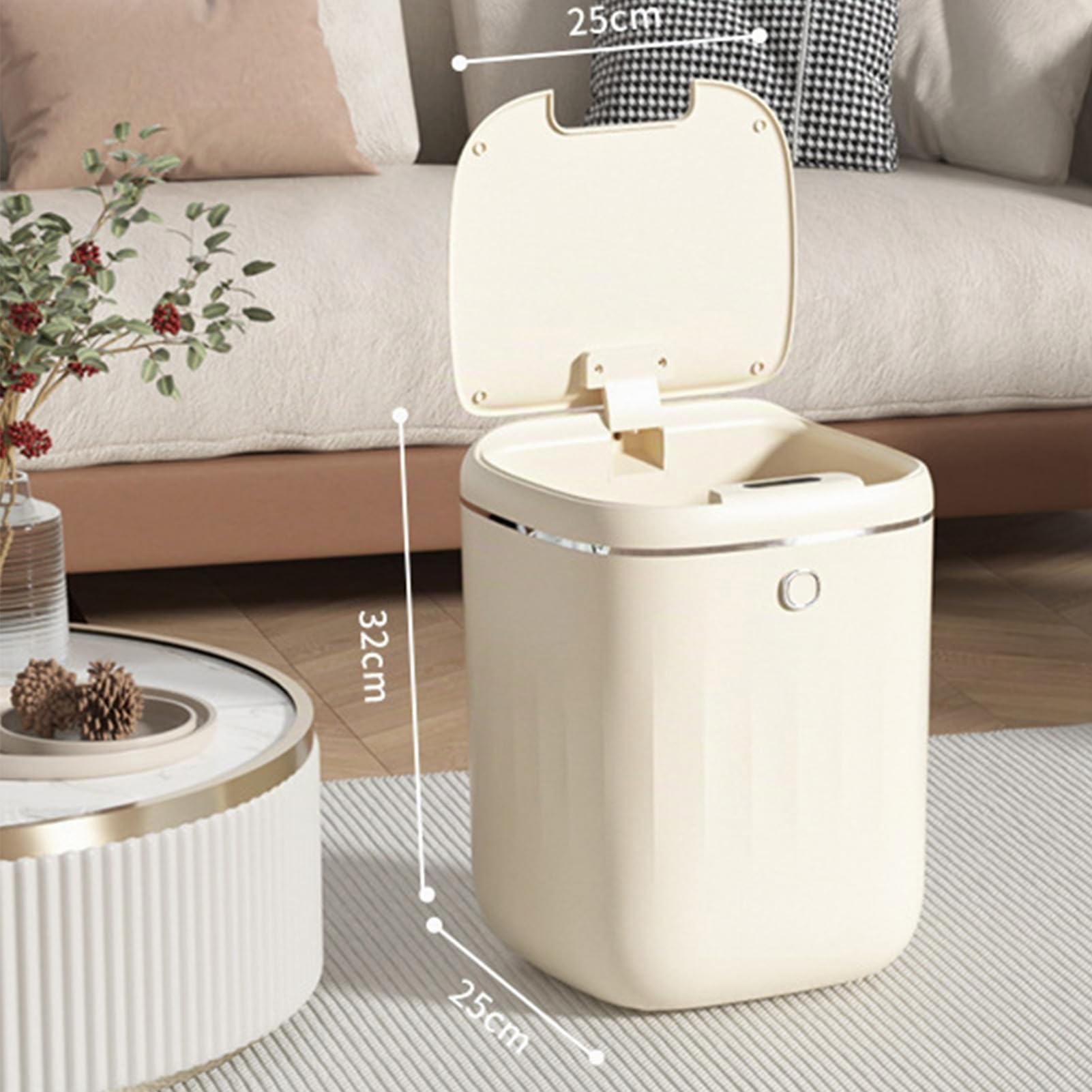 Poubelle intelligente 20 L avec couvercle étanche et capteur intelligent