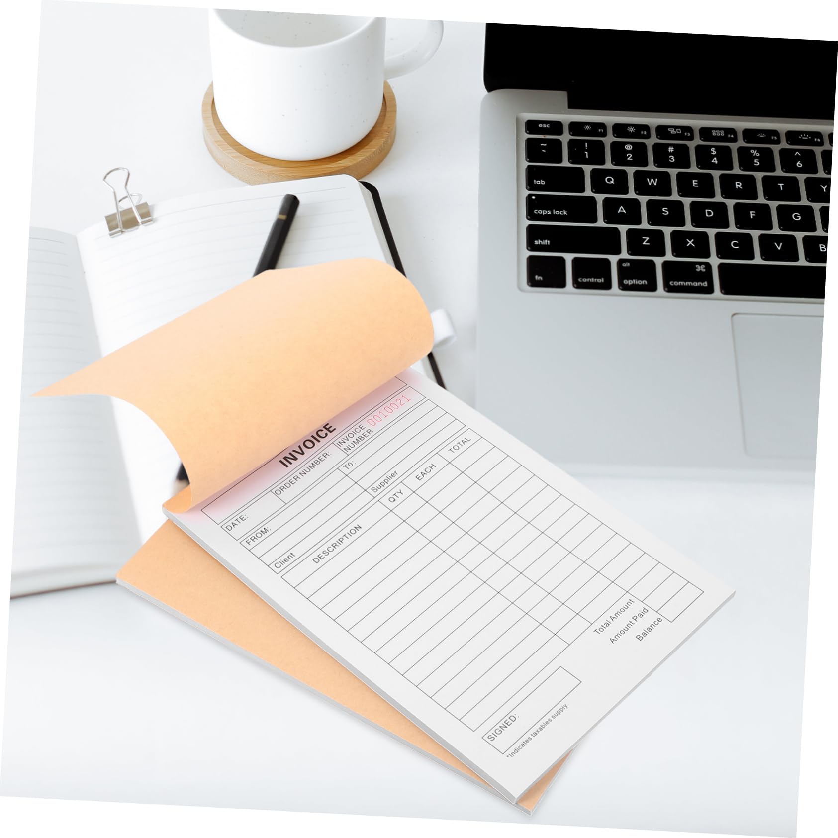 Angoily Cahier de Facture Auto Entrepreneur 2pcs Carnet de Reçus Commerciaux en Papier, Format Trois Volets, Design Compact, pour Petites Entreprises et Boulangeries